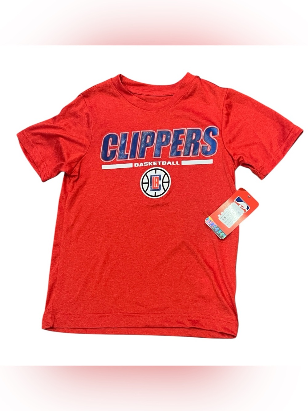 New NBA Kids Clippers Basketball Red Graphic Tee Size XS (4-5)